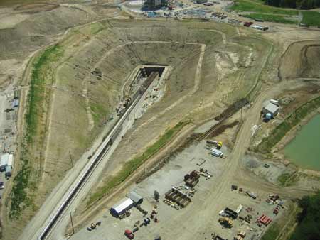 V&G excavated for, then backfilled, a concrete slope built to access coal at Deer Run Mine.