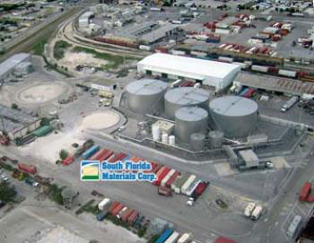 The existing asphalt tanks, shown when work first started on the diesel tanks.